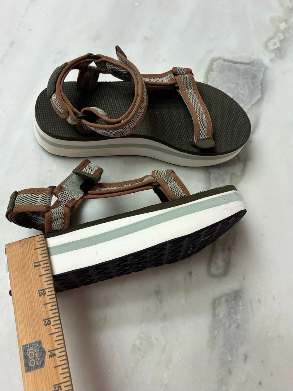 Teva Midform Universal Platform Sport Sandals Olive Brown Women’s Size 8